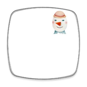 Vintage Snowman Head - Square fridge magnet - white - Front