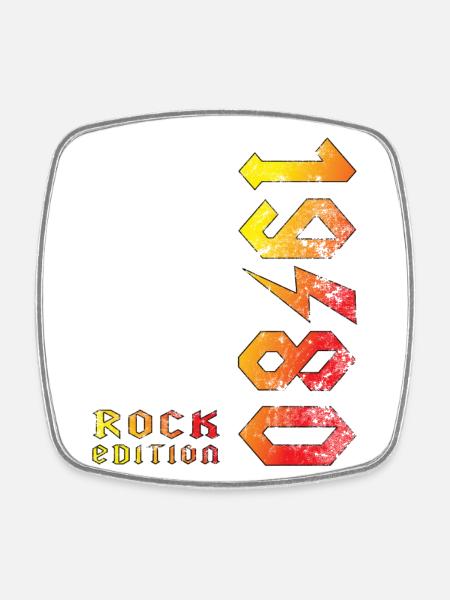 Birthday Rock Edition 1980 - Square fridge magnet - white