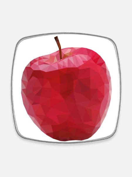 Apple designed in Low Poly Art - Square fridge magnet - white