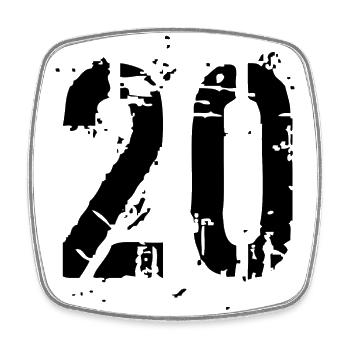 20 Number 20 years - Square fridge magnet - white - Front