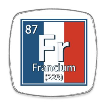 Tableau périodique des éléments de francium - Magnet carré - blanc - Devant