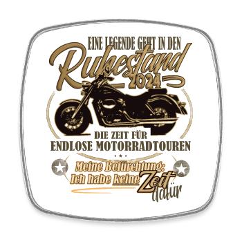 Legende, Rente, Ruhestand, Motorrad, Geschenk - Viereckiger Kühlschrankmagnet - Weiß - Vorne