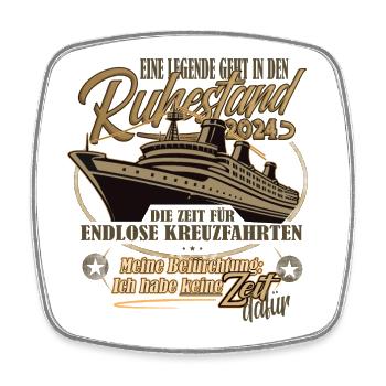 Legende, Rente, Ruhestand, Kreuzfahrt, Geschenk - Viereckiger Kühlschrankmagnet - Weiß - Vorne