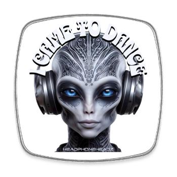 I CAME TO DANCE - Cool Humanoid with Headphones! - Square fridge magnet - white - Front