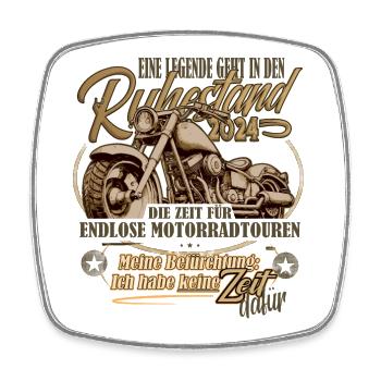 Legende, Rente, Ruhestand, Motorrad, Geschenk - Viereckiger Kühlschrankmagnet - Weiß - Vorne