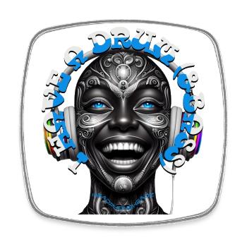 I HAVE A DRUM (&BASS) - Cool Woman with Headphones - Square fridge magnet - white - Front