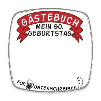 Guestbook My 50th Birthday Gift Idea - Square fridge magnet - white - Front