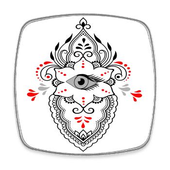 Ornament with Eye - Square fridge magnet - white - Front