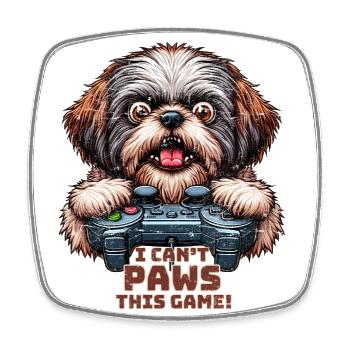 Hundespieler, Hundespiel-Freak shih tzu - Viereckiger Kühlschrankmagnet - Weiß - Vorne
