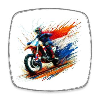T-shirts moto aux couleurs néerlandaises - Magnet carré - blanc - Devant