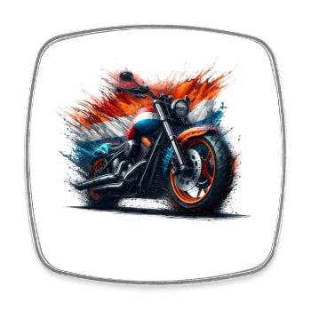 Dutch colors motorcycle shirts, motorcycle - Square fridge magnet - white - Front