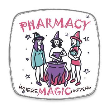 Apotheke | Where magic happens - Viereckiger Kühlschrankmagnet - Weiß - Vorne