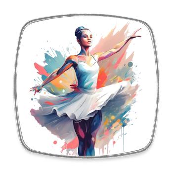 Une danseuse de ballet abstraite - Magnet carré - blanc - Devant