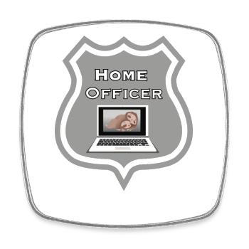 Home Officer funny home office outfit - Square fridge magnet - white - Front