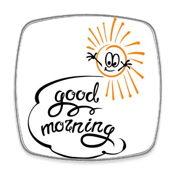 good morning - Square fridge magnet - white - Front