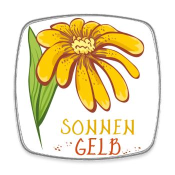 Blume Sonne gelb - Viereckiger Kühlschrankmagnet - Weiß - Vorne