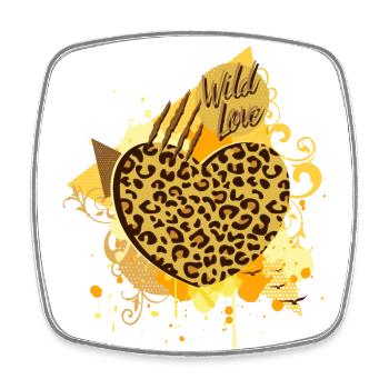 Wild Love (heart) 01 - Square fridge magnet - white - Front