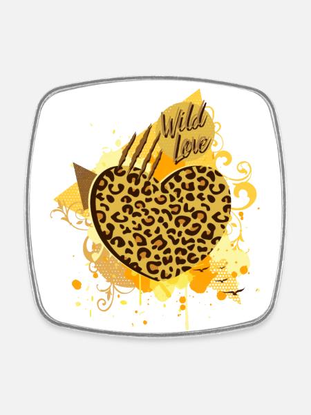 Wild Love (Coeur ) 01 - Magnet carré - blanc