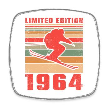 Ski Biathlon Skifahrer Skifahrerin Geburtstag 1964 - Viereckiger Kühlschrankmagnet - Weiß - Vorne