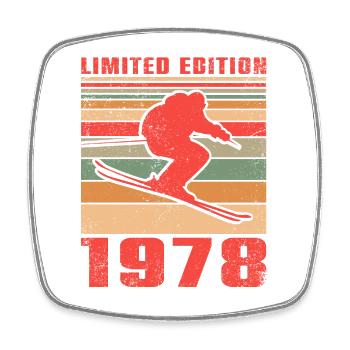 Ski Skifahrer Skifahrerin Sport Geburtstag 1978 - Viereckiger Kühlschrankmagnet - Weiß - Vorne