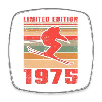 Ski Biathlon Langlaufski Skifahrer Geburtstag 1975 - Viereckiger Kühlschrankmagnet - Weiß - Vorne