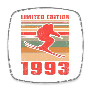 Ski Langlaufski Skifahrer Geburtstag 1993 - Viereckiger Kühlschrankmagnet - Weiß - Vorne
