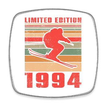 Ski Biathlon Skieur Sports d’hiver Anniversaire 1994 - Magnet carré - blanc - Devant