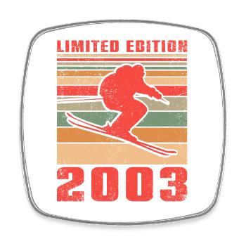 Ski Biathlon Skifahrer Skifahrerin Geburtstag 2003 - Viereckiger Kühlschrankmagnet - Weiß - Vorne