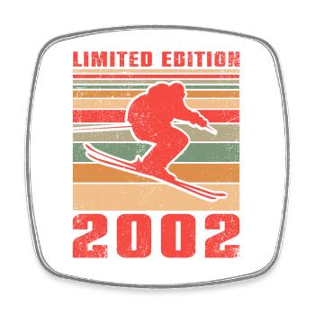 Cross-country skiing Skiers Birthday 2002 - Square fridge magnet - white - Front
