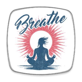 Yoga - The Well-Being of Meditation - Square fridge magnet - white - Front