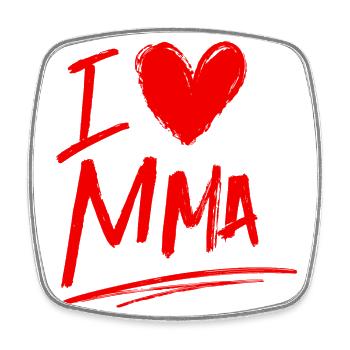 Ich liebe Mma - Viereckiger Kühlschrankmagnet - Weiß - Vorne