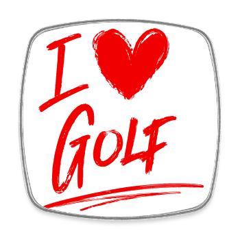 I love golf - Square fridge magnet - white - Front