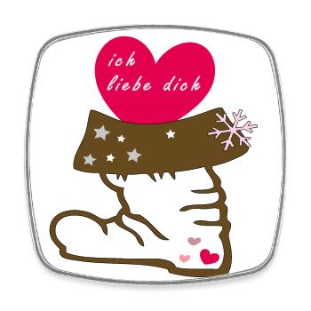 Santa Claus Boots - Square fridge magnet - white - Front