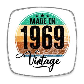 Millésime Fabriqué en 1969 Année de naissance 1969 Anniversaire - Magnet carré - blanc - Devant