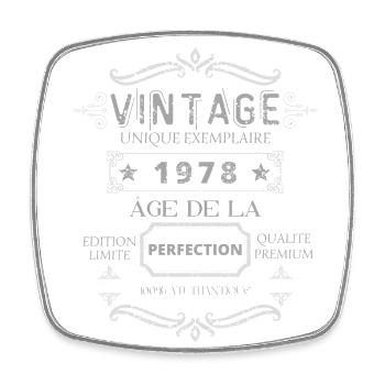 Teeshirt 1978 Vintage Âge de la Perfection - Magnet carré - blanc - Devant
