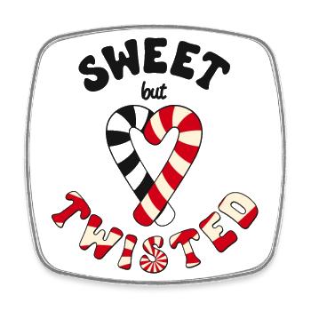 Sweet but twisted candy canes candy cane - Square fridge magnet - white - Front