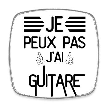 Je Peux Pas J Ai Guitare - Magnet carré - blanc - Devant