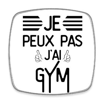 Je Peux Pas J Ai Gym - Magnet carré - blanc - Devant