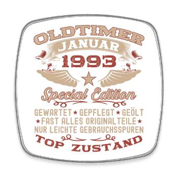 Jahrgang 1993 Januar 30. Geburtstag Geschenk Mann - Viereckiger Kühlschrankmagnet - Weiß - Vorne