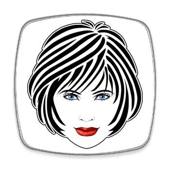 Portrait einer schönen Frau - Viereckiger Kühlschrankmagnet - Weiß - Vorne
