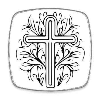 Cross Symbol - Square fridge magnet - white - Front