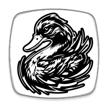 Animal canard - Magnet carré - blanc - Devant