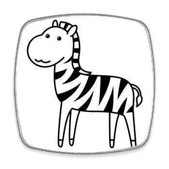 Zebra Comic Animal - Magnet carré - blanc - Devant