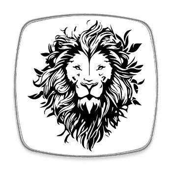 Lion's Head Lion - Square fridge magnet - white - Front