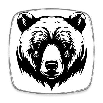 Bär Grizzly Tier - Viereckiger Kühlschrankmagnet - Weiß - Vorne