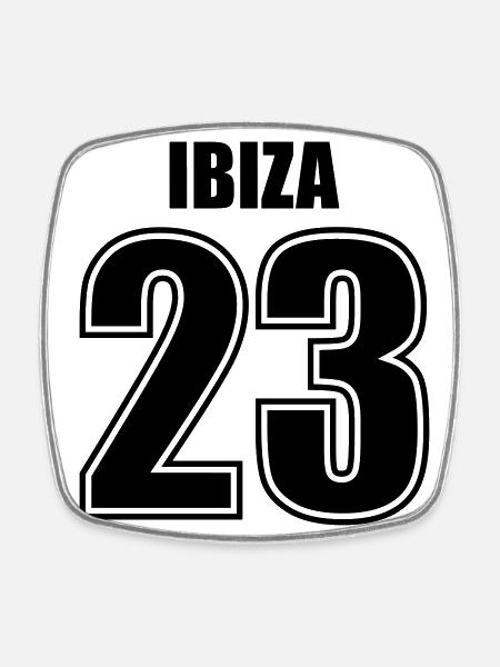 Ibiza 23 - Square fridge magnet - white