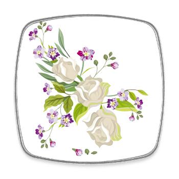 Bouquet of roses - Square fridge magnet - white - Front