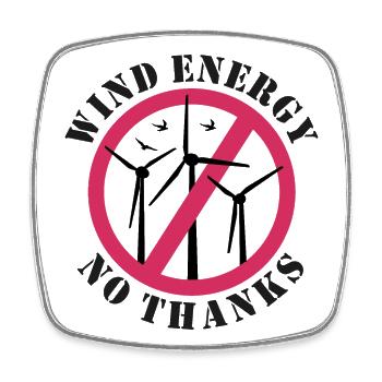 Wind Energy No Thanks - Viereckiger Kühlschrankmagnet - Weiß - Vorne