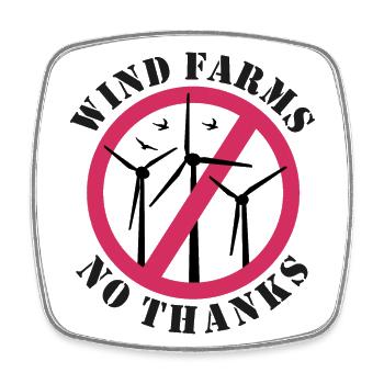 Windparks Nein Danke, Nein zu Windkraft - Viereckiger Kühlschrankmagnet - Weiß - Vorne
