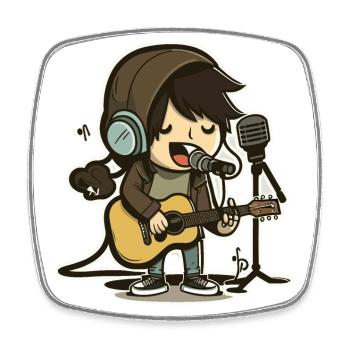 Rocker - Square fridge magnet - white - Front